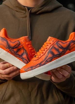 Мужские кроссовки nike air force skeleton orange