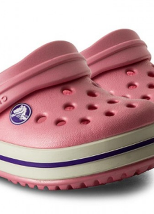 Детские кроксы crocs crocband peony pink