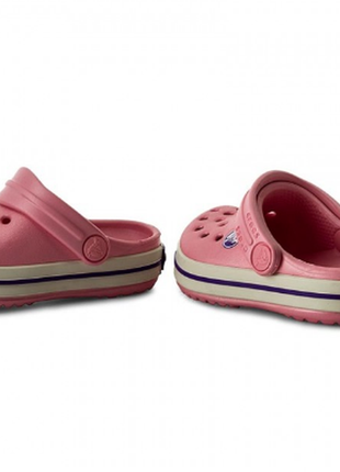 Детские кроксы crocs crocband peony pink3 фото