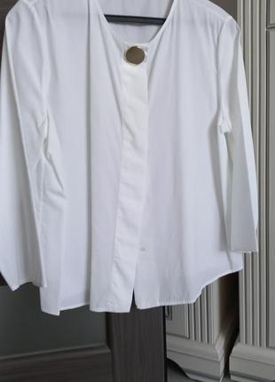 Елегантная белоснежная блузка сорочка.