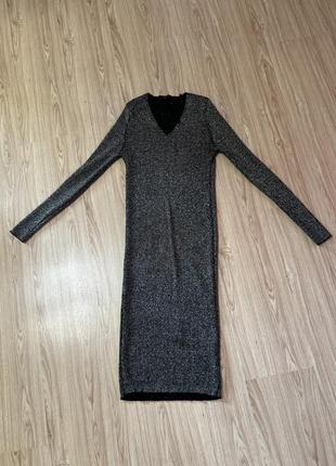 Платье миди с люрексом