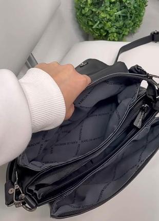 Чорна сумочка+довгий регульований ремінець.8 фото