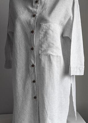 Сорочка рубашка блуза zara льон котон