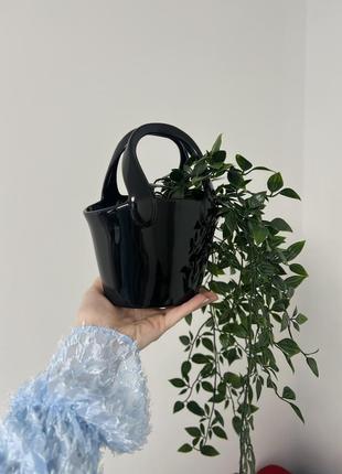 Ваза сумка чорна/ бежева