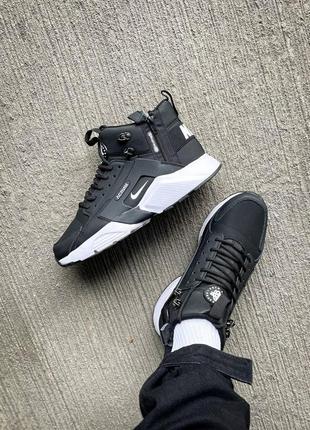 Мужские кроссовки nike huarache acronym "black/white"9 фото