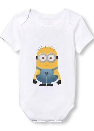 Дитячий боді push it з принтом з мультфільму "міньйон" філ