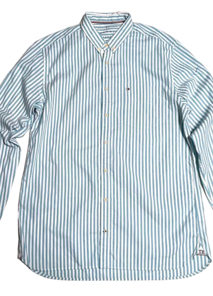 Tommy hilfiger рубашка брендовая oxford органическая