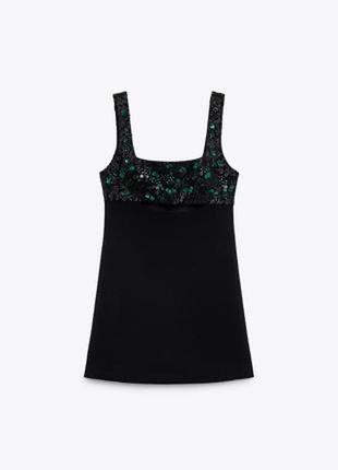 Красива плаття міні з паєтками і бусинками zara