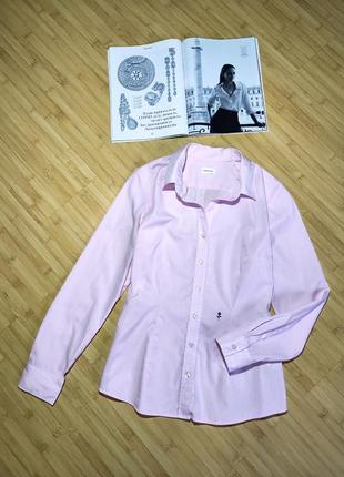 Seidensticker❤️ розовая коттоновая рубашка с вышивкой розой