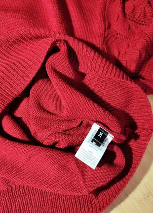 Shein curve💔 розкішний вишневий светр з ажурним рукавом8 фото