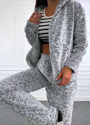 Женская теплая махровая пижама 🧸❄️ домашний костюм