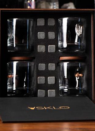 Набір patriot бокал келих склянка для віскі на чотири склянки з кулею і гербом