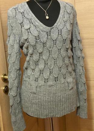 Новий стильний теплий вовняний светер великого розміру 46, 48,  м, л, m, l