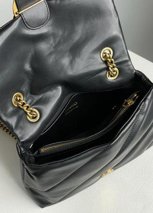 Кожаная сумка 👜 pinko big love bag puff maxi quilt black/gold3 фото