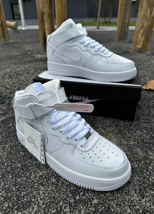 Мужские зимние кроссовки белые найк nike air force winter7 фото