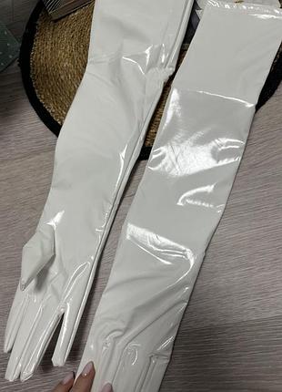 Латексные виниловые перчатки эстетика удлиненные