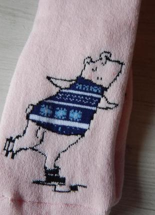 Шкарпетки теплі з антиковзкою підошвою ovs рожеві2 фото