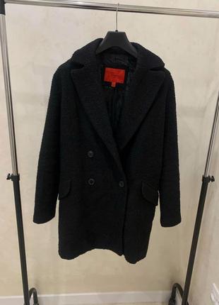 Пальто твідове mango suit чорне базове