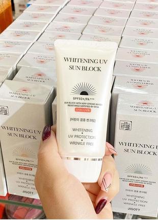 Сонцезахисний крем jigott whitening uv sun block spf 50+/pa+++