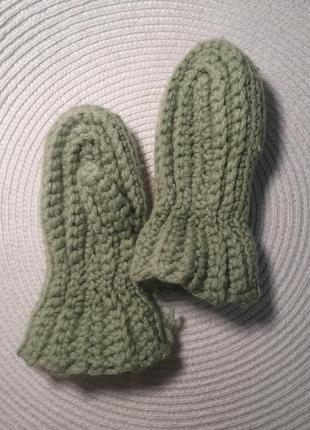 В'язані рукавички десь на 1-3 роки рукавиці варюжки варежки1 фото