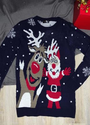 Мужской новогодний свитер, свитер, джемпер, свитшот, новогодняя кофта размер1 фото