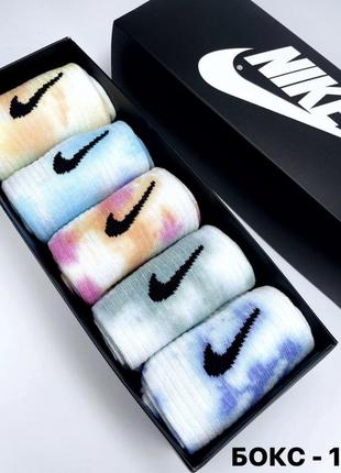 Подарочный бокс с носками nike tie-dye &lt;unk&gt; 5 пар🤩8 фото