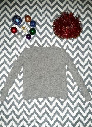 Серый милый свитер с сердечками5 фото