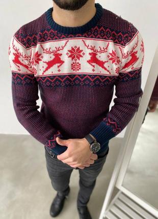 Чоловічі нововіднайденою светри з оленями / теплі кофти світери на новий рік7 фото