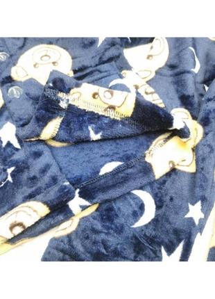 Теплая пижама мишки темно-синяя3 фото