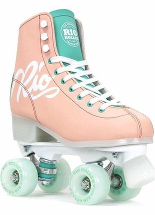 Ролики rio roller script peach-green персиково-зелений, 38 39.5