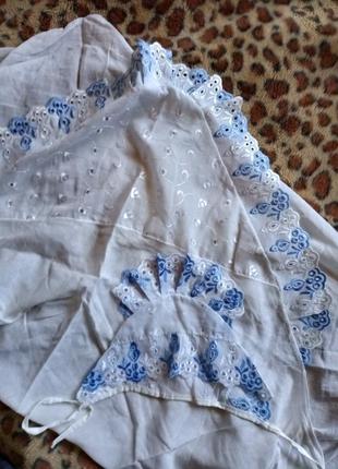 Комплект з прошвой для хлопчика / чепчик і пелюшка для новонародженого