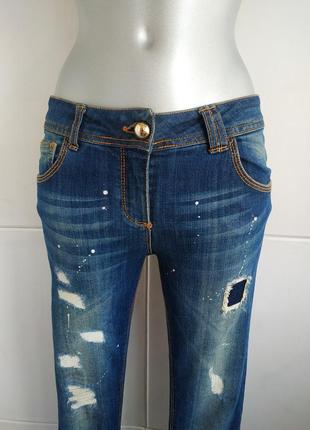 Стильные и ультракомфортные джинсы-скинни roberta biagi с разрывами6 фото