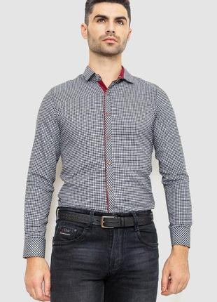 Рубашка мужская в клеку байковая, цвет черно-белый, размер m fa_008644