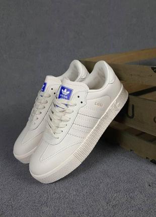 Жіночі кросівки | adidas samba | світло-бежеві | прес шкіра, :39