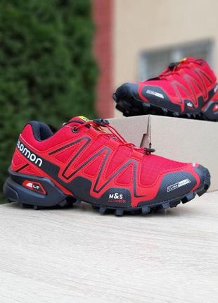 Чоловічі кросівки | salomon speedcross 3 | червоний з чорним | щільний текстиль | частково маломірні, :416 фото