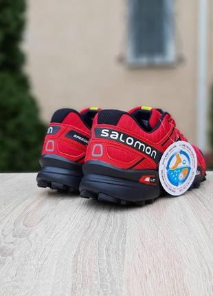 Чоловічі кросівки | salomon speedcross 3 | червоний з чорним | щільний текстиль | частково маломірні, :414 фото