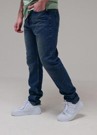 Мужские джинсы loose fit синие. мужские стильные качественные прямые джинсы