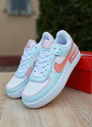 Жіночі кросівки | nike air force 1 shadow | білі | прес шкіра, :36