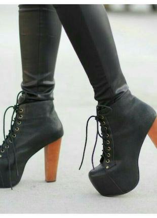 Ботильоны lita на платформе в цвете black distressed jeffrey campbell