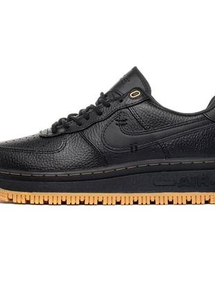 Кросивки nike air force 1 low luxe black (зима)