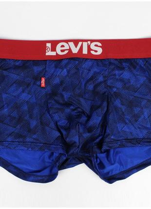 Мужские трусы levis, приятный гладкий материал, цвет синий с полосатыми треугольниками, размер l