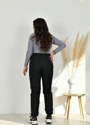 Жіночі спортивні штани з високою посадкою з плащової тканини на синтепоні розміри норма й батал7 фото