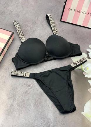 Нижнее белье victoria's secret, комплект женского нижнего белья виктория сикрет черное7 фото