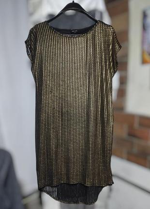 Асимметричное оверсайз платье river island коричневое металлик бронза2 фото
