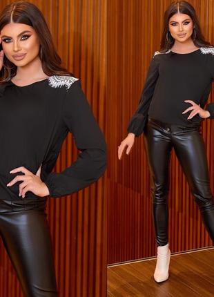 Нарядная блузка с кружевом 41329 в разных расцветках