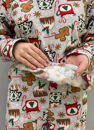 Женская новогодняя пижама зимняя christmas штаны кофта6 фото