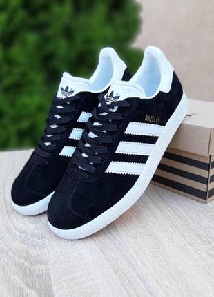 Чоловічі кросівки | adidas gazelle | чорні | замша, :41