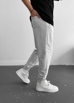 Мужские стильные спортивные штаны на манжетах меланж6 фото