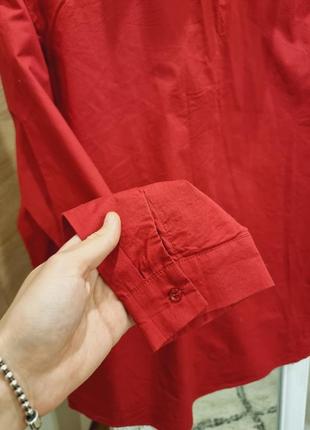 Блуза mage женская рубашка бордо с воротничком красная4 фото
