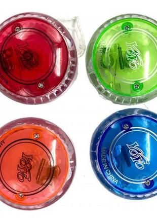 Игра йо-йо 5218а светящийся пластик 4 цвета 7см в шарик